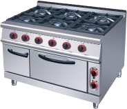 GTON 6-Burner Gas Range With Electric Oven – HGR-776E